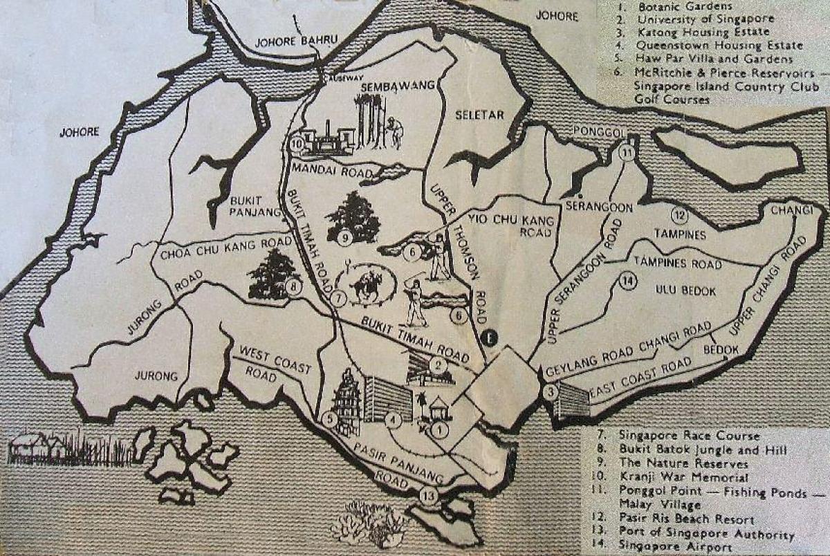 mapa antiguo de Singapur