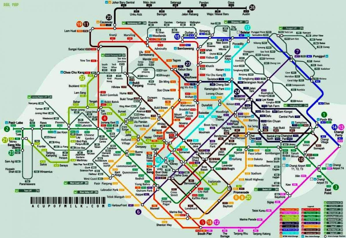 el futuro de mrt mapa de Singapur