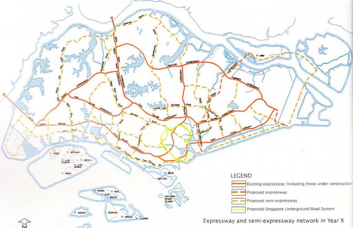 Singapur mapa de las autopistas