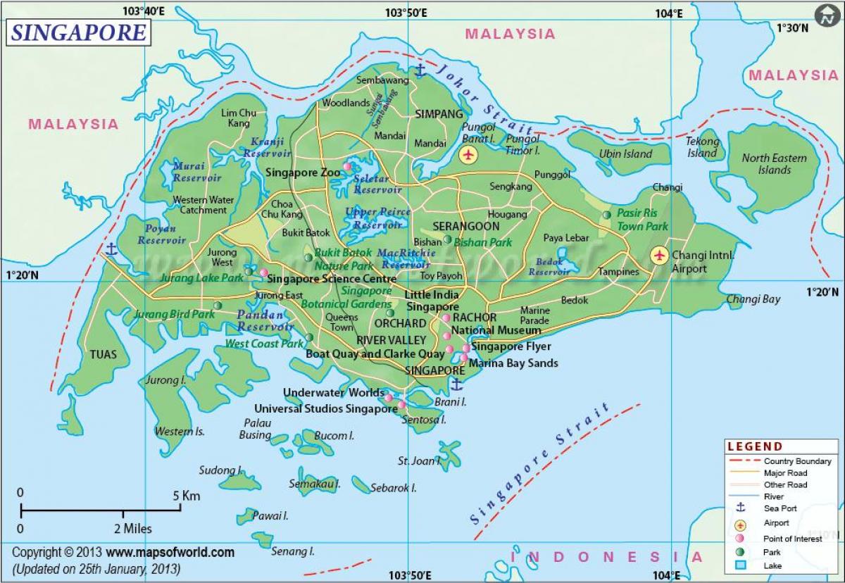 Singapur en el mapa