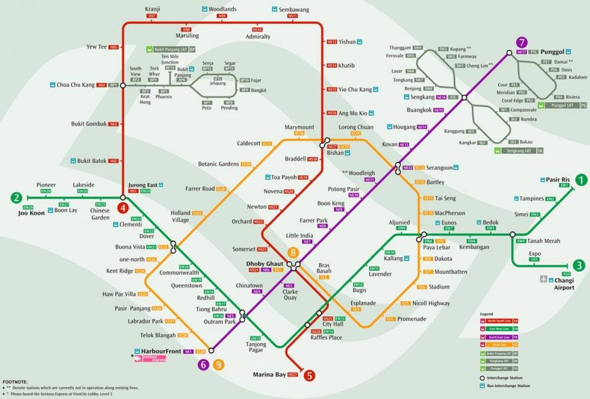 mapa del sistema de metro mrt