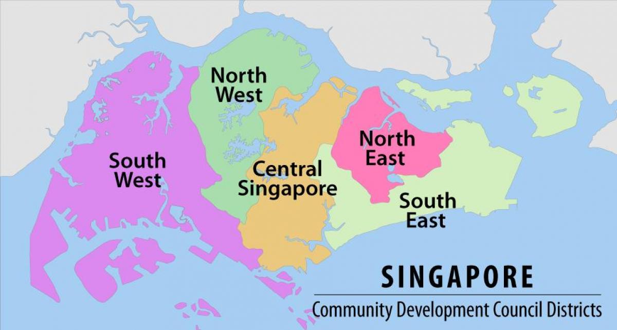 mapa de la región Singapur