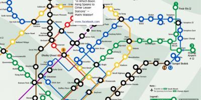 De tren Mrt de mapa de Singapur