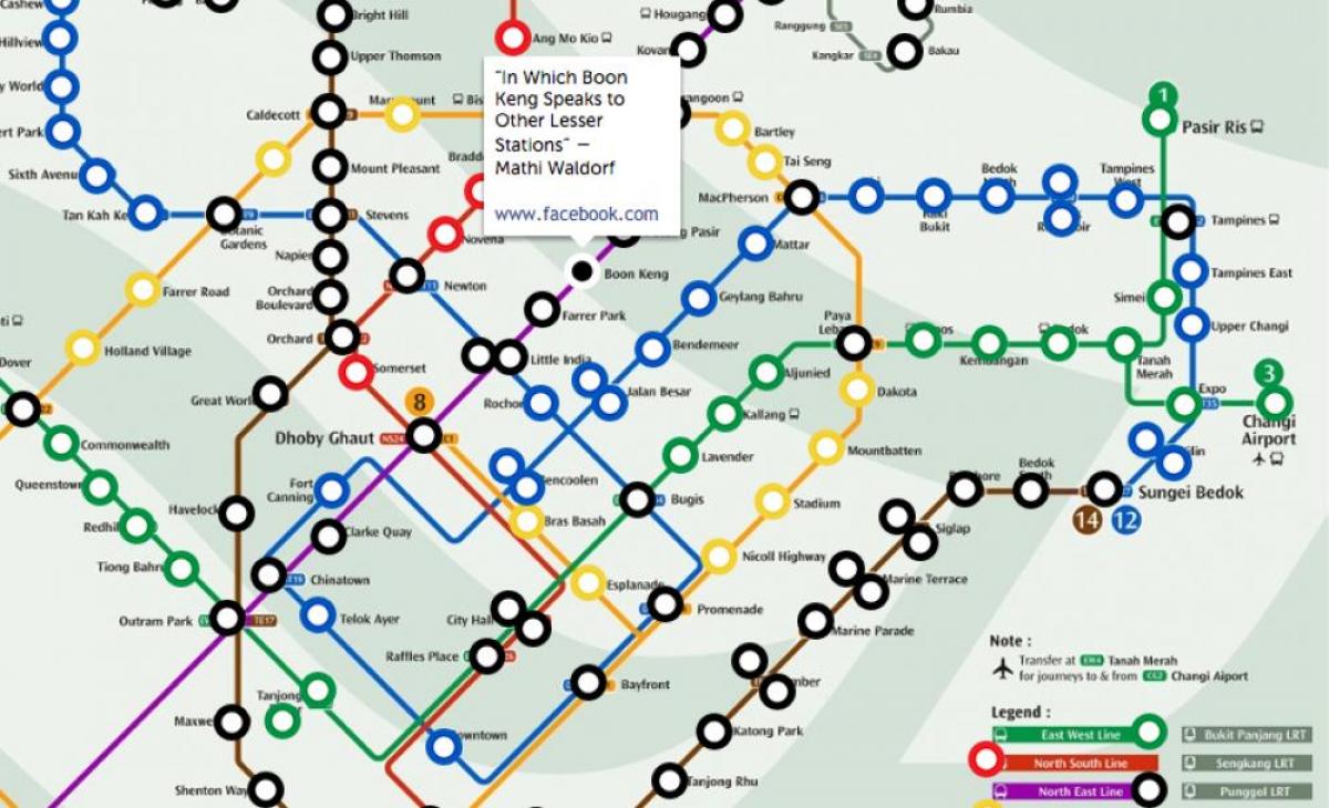 de tren mrt de mapa de Singapur