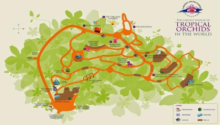 Jardín botánico de singapur mapa