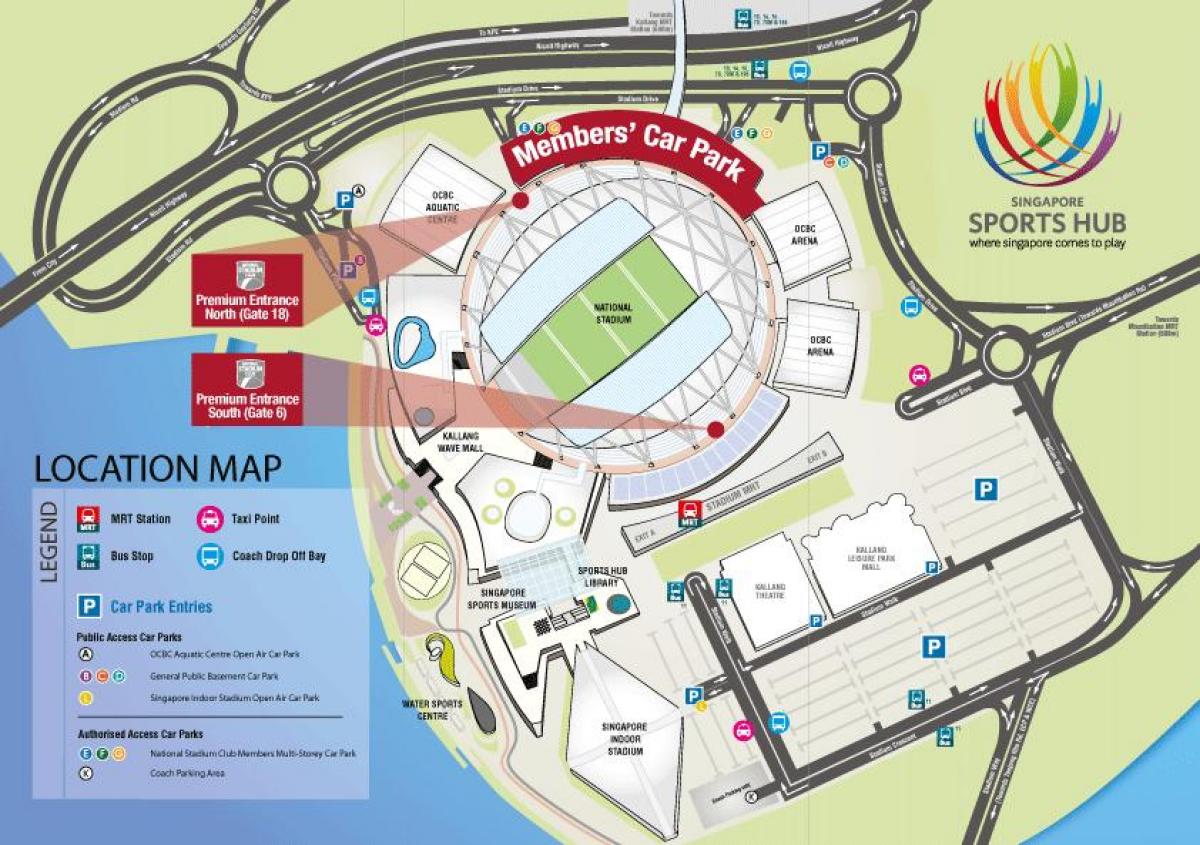 el estadio de mrt mapa de Singapur