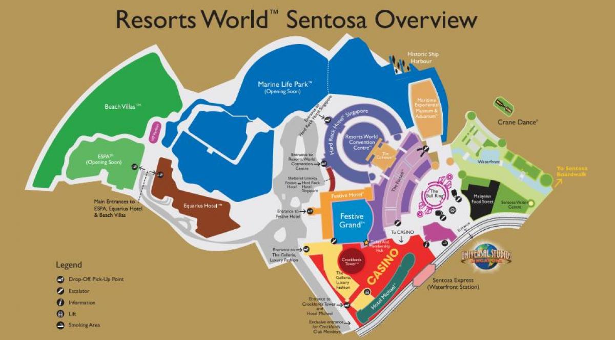 El Resorts World Sentosa mapa