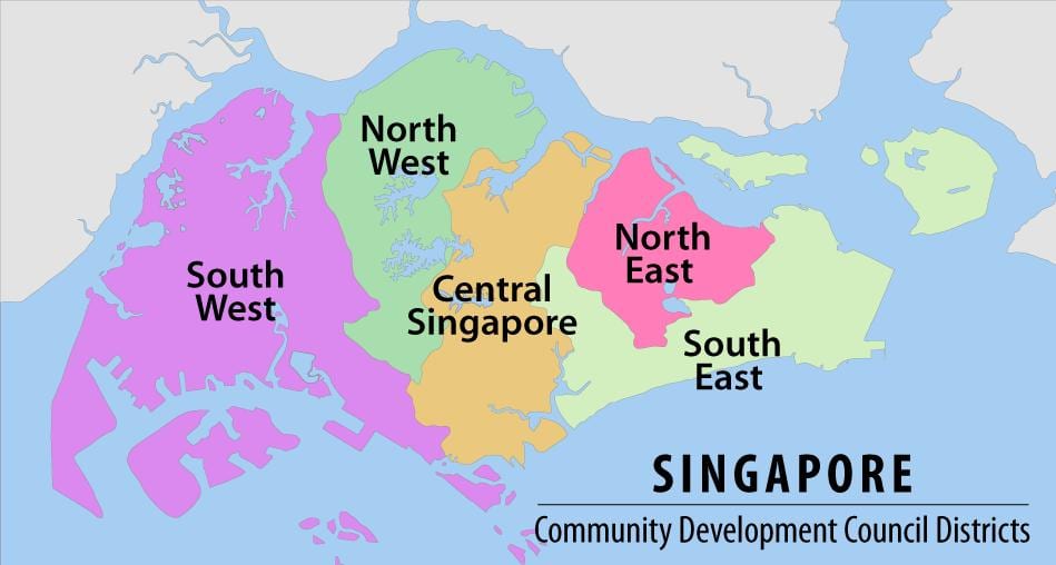 mapa de la región Singapur