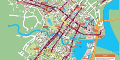 De turismo de singapur mapa de spots