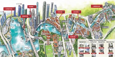 Mapa de Singapur Crucero por el Río