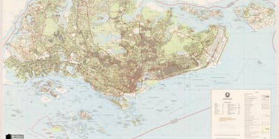 El mapa topográfico de Singapur